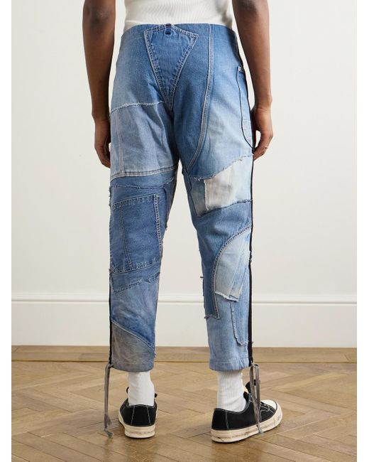 Jeans Cropped A Gamba Affusolata di Greg Lauren in Blue da Uomo