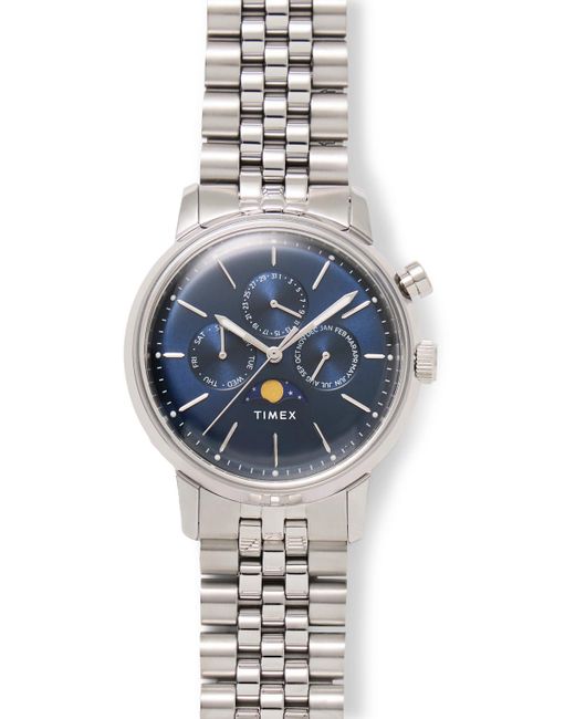 Timex Blue Marlin® Moon Phase 40mm Stainless Steel Watch for men