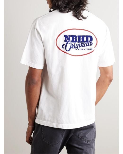 Neighborhood White Logo-print Cotton-jersey T-shirt for men