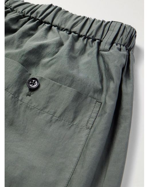 Lemaire Green Straight-leg Cotton And Silk-blend Trousers for men