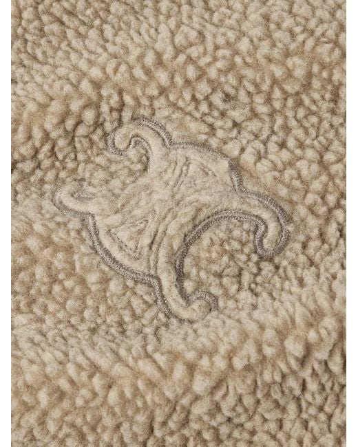 Céline Natural Logo-Embroidered Fleece Hooded Jacket for men
