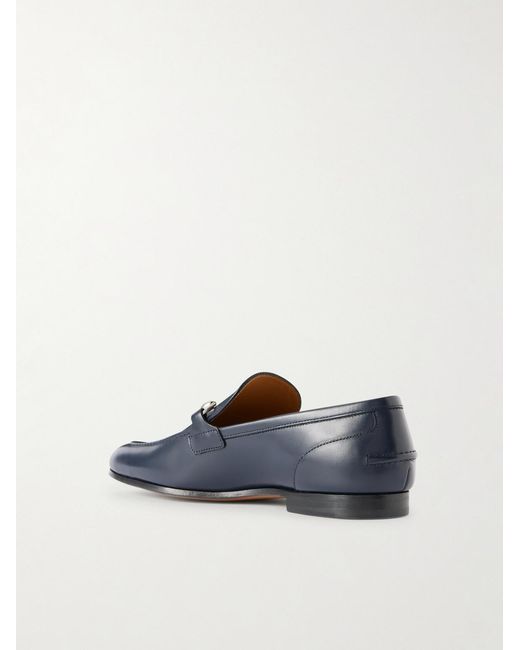 Gucci Blue Jordaan Horsebit-Embellished Leather Loafers for men