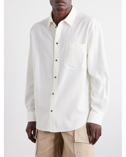 Loewe Natural Paula's Ibiza Anagram-Embroidered Lyocell-Poplin Shirt for men