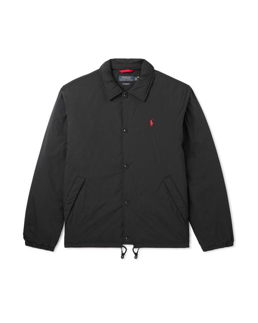 Polo Ralph Lauren Black Teak Logo-Embroidered Padded Shell Jacket for men