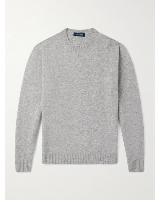 Thom Sweeney Gray Brushed Cashmere-Blend Sweater for men