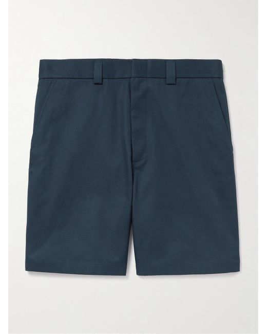 Gucci Blue Straight-leg Webbing-trimmed Cotton-twill Shorts for men