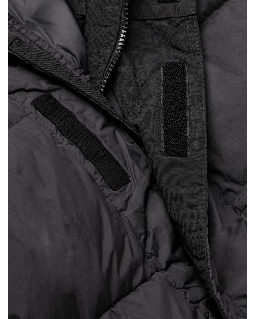 Stone Island Black Logo-appliquéd Quilted Shell Hooded Down Jacket for men