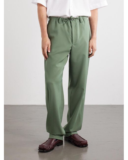Dries Van Noten Green Penny Straight-leg Wool Trousers for men