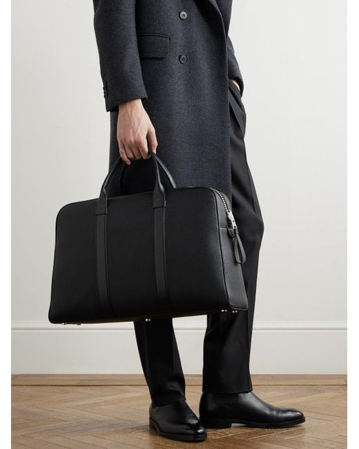Tom Ford Black Buckley Full-Grain Leather Briefcase for men