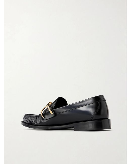 McQueen Black Leather Loafers for men