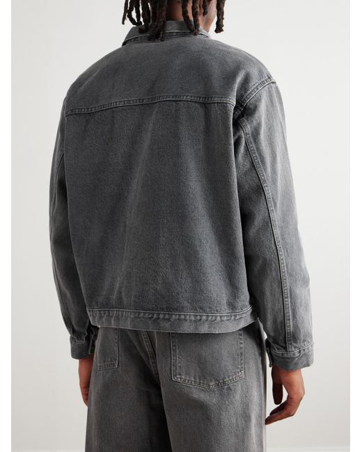 A.PRESSE Gray Denim Jacket for men