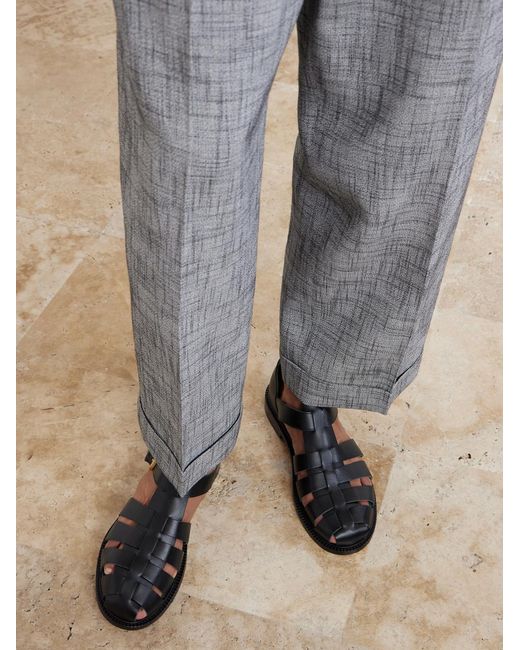 Bode Gray Static Weave Mcnab Straight-Leg Woven Trousers for men