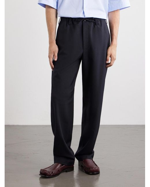 Dries Van Noten Blue Penny Straight-leg Wool Trousers for men