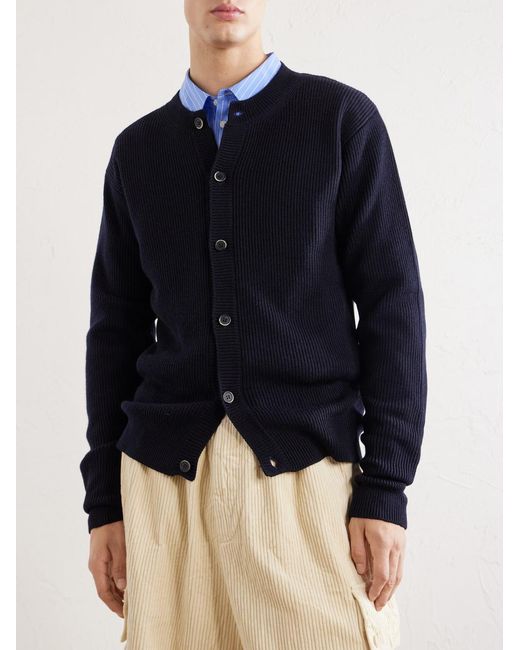 Barena Blue Virgin Wool Cardigan for men