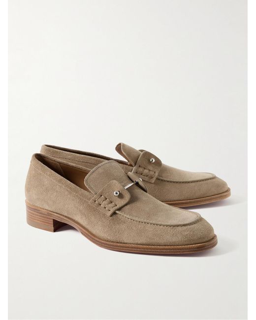 Christian Louboutin Natural Chambelimoc Suede Loafers for men