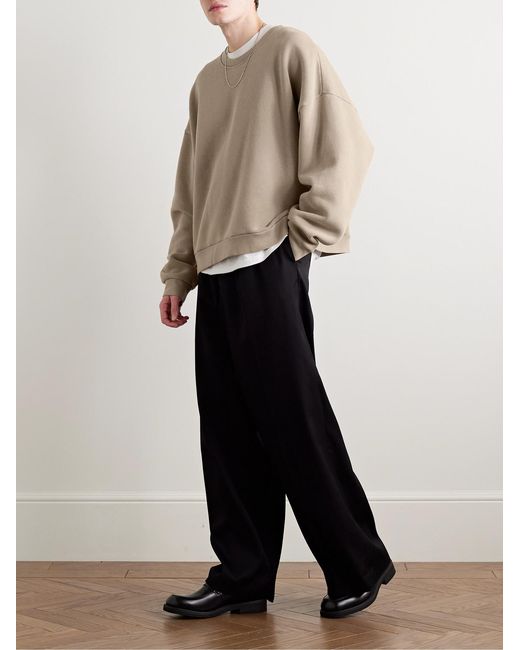 Acne Natural Fester U Garment-Dyed Cotton-Jersey Sweatshirt for men