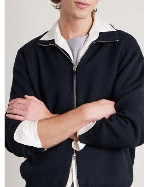 Tom Ford Black Wool-Blend Zip-Up Cardigan for men