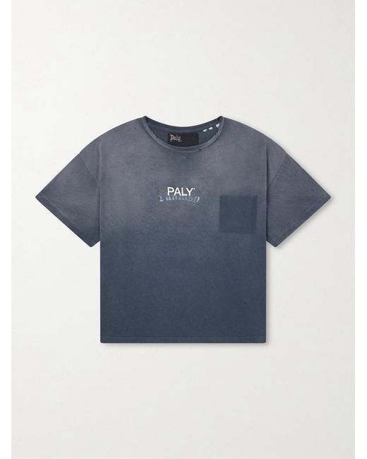 Paly Hollywood Blue Core Logo-print Distressed Cotton-jersey T-shirt for men