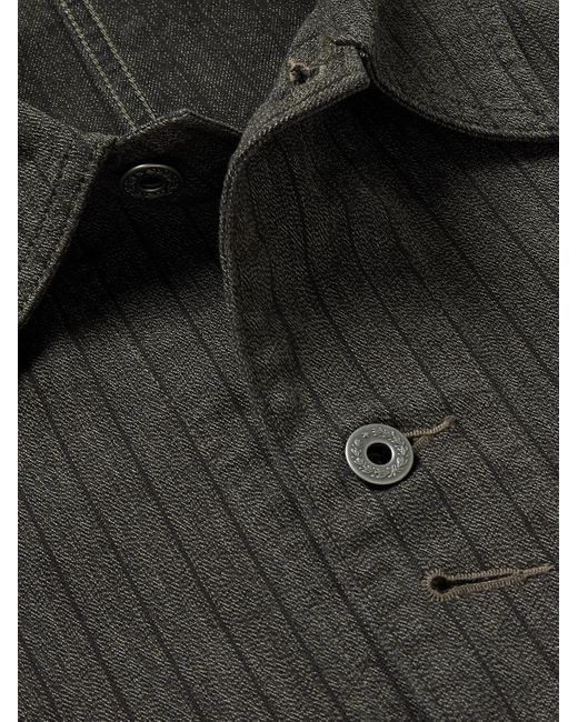 RRL Gray Tanner Striped Cotton Shirt Jacket for men