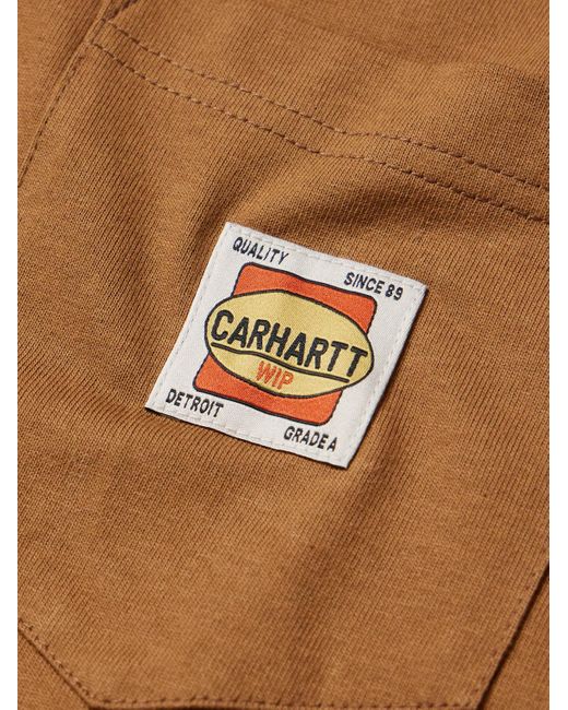 Carhartt Brown Logo-appliquéd Organic Cotton-jersey T-shirt for men