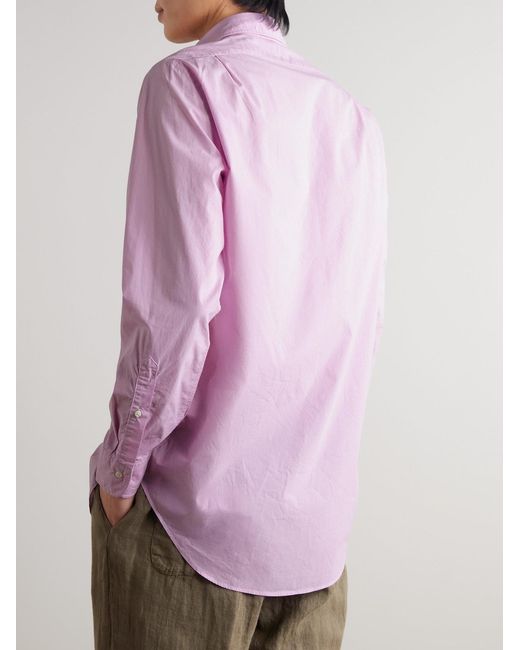 Spread-Collar Checked Cotton-Poplin Shirt di Sid Mashburn in Pink da Uomo