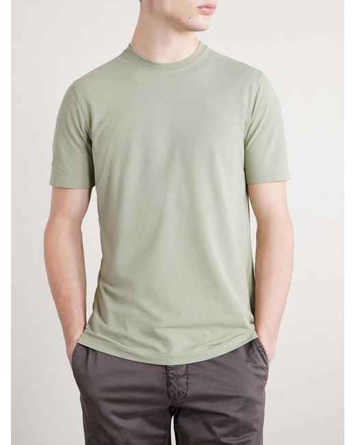 Slowear Green Slim-fit Cotton-jersey T-shirt for men