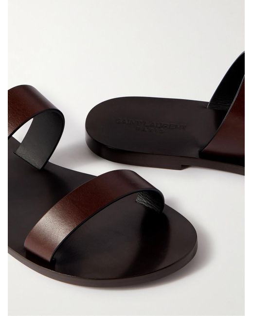 Saint Laurent Black San Maine Leather Sandals for men
