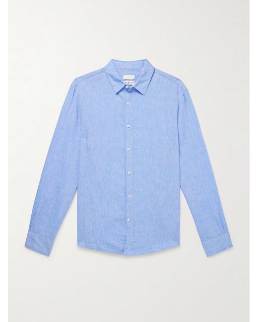 Camicia in lino Luxe di Club Monaco in Blue da Uomo