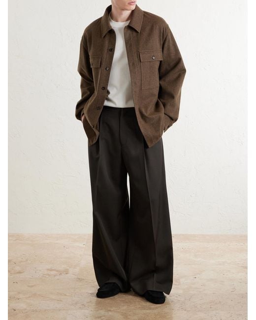 Jil Sander Brown Virgin Wool Overshirt for men