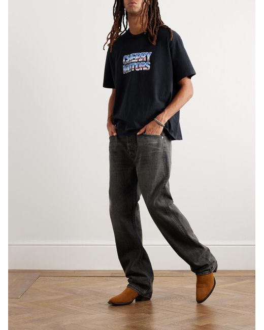 CHERRY LA Black Logo-print Cotton-jersey T-shirt for men