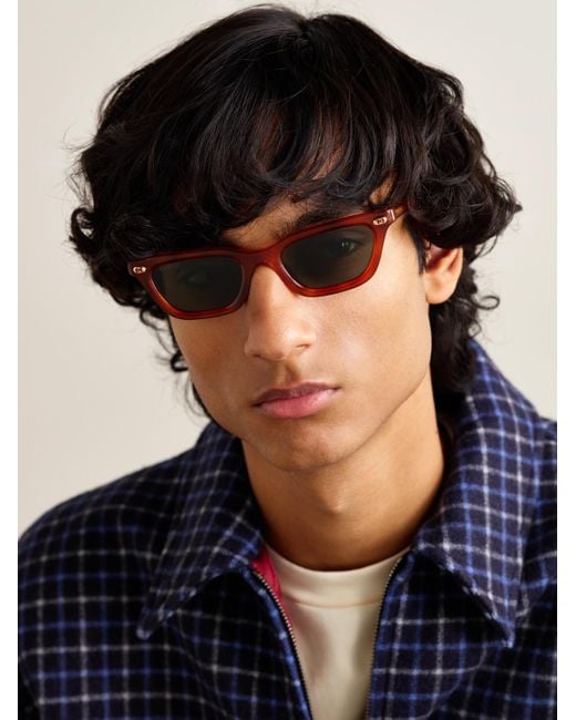 Cat-Eye Acetate Sunglasses di Gucci in Brown da Uomo