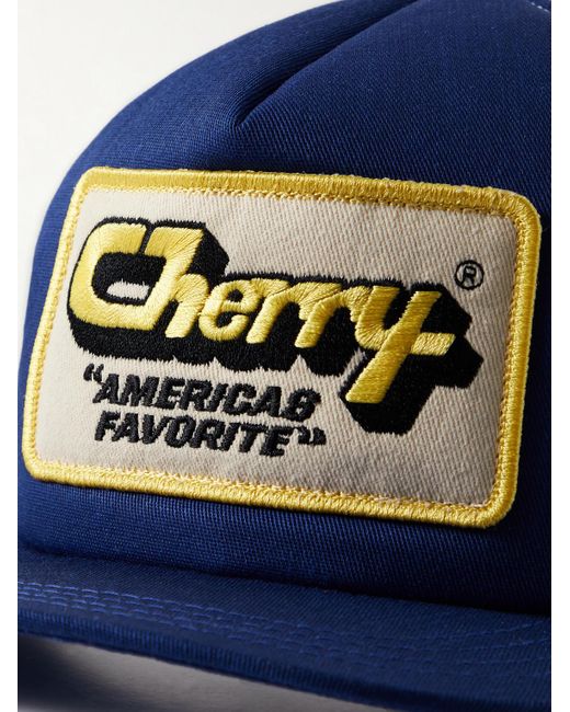 CHERRY LA Blue America's Favorite Logo-appliquéd Twill And Mesh Trucker Cap for men