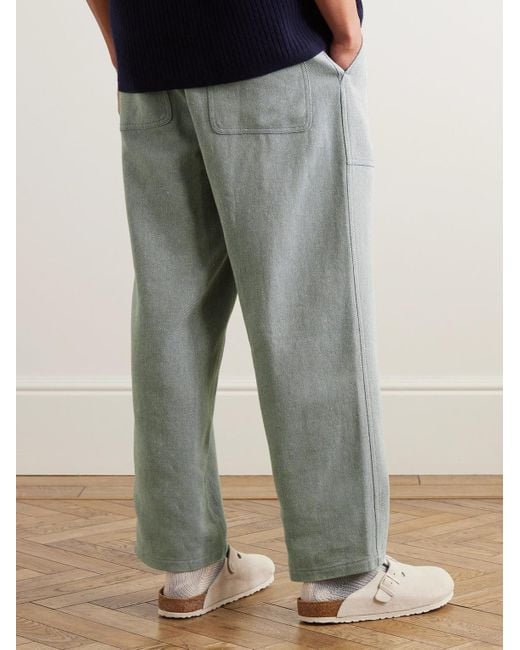 LE17SEPTEMBRE Gray Straight-leg Striped Twill Trousers for men