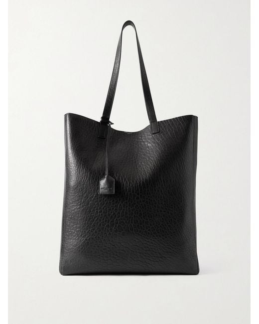 Saint Laurent Black Full-Grain Leather Tote Bag for men