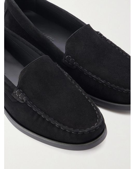 Saman Amel White City Suede Loafers for men