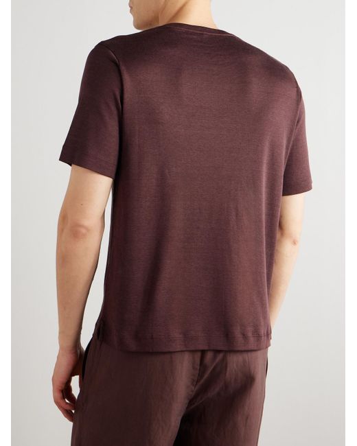 Loro Piana Red Mazzorbo Silk And Cotton-blend Jersey T-shirt for men