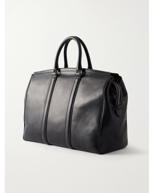 Officine Creative Black Quentin 009 Leather Weekend Bag for men