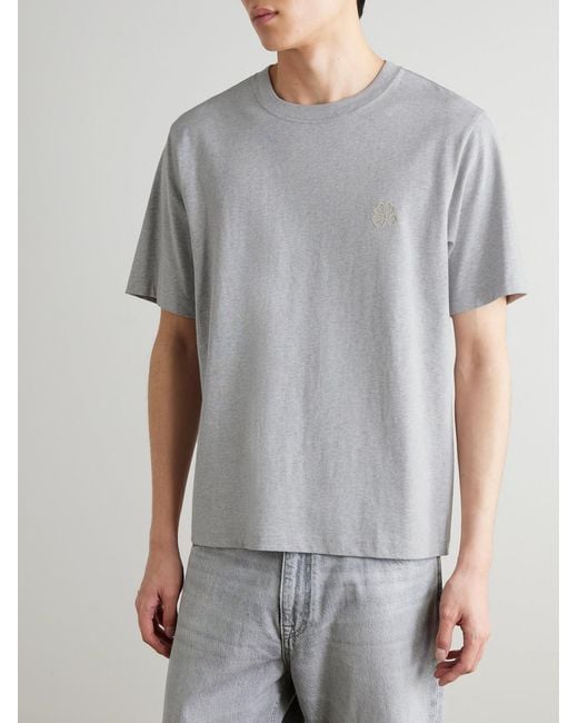 NN07 Gray Jett 30026 Embroidered Organic Cotton-Jersey T-Shirt for men