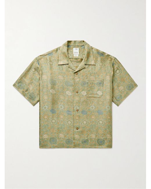 Visvim Green Copa Camp-collar Floral-jacquard Silk-blend Shirt for men