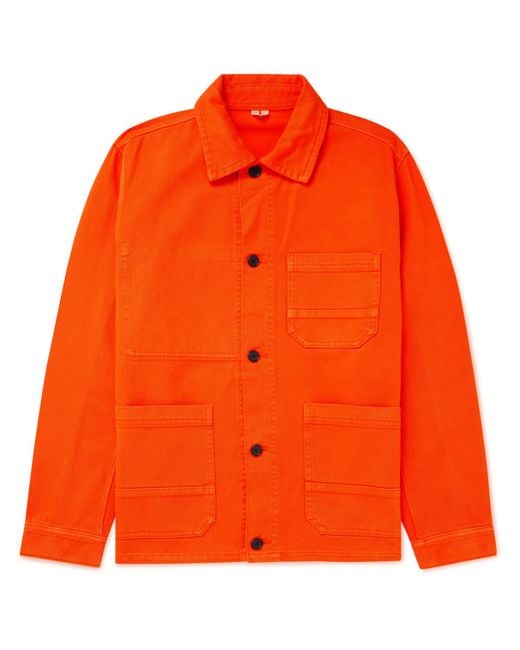 ARKET Basim Cotton-twill Overshirt in Orange for Men | Lyst