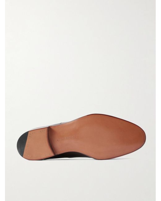 Edward Green Brown Chelsea Cap-Toe Burnished-Leather Oxford Shoes for men