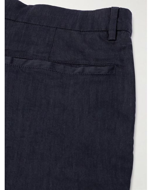 Pantaloni a gamba larga in misto lino Delfo di Barena in Blue da Uomo