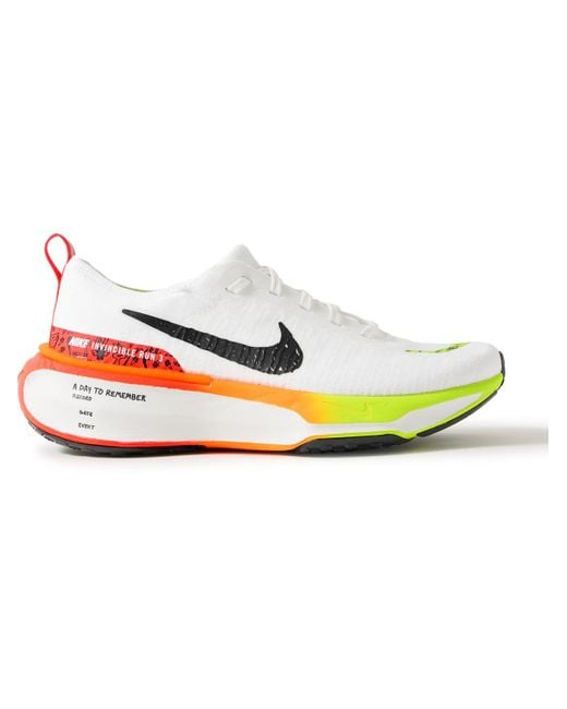 Nike Yellow Zoomx Invincible 3 Flyknit Running Sneakers for men