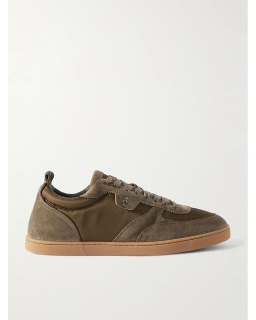 Christian Louboutin Tutti Rui Sneakers aus Veloursleder und Shell in Brown für Herren