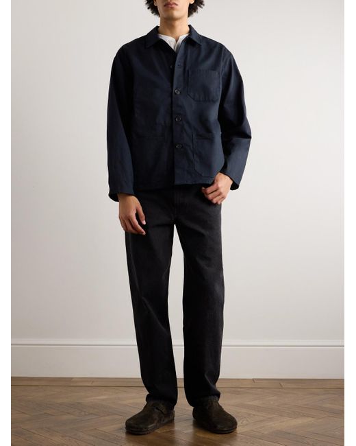 Nudie Jeans Buddy Arbeitsjacke aus Baumwoll-Twill mit Logostickerei in Blue für Herren