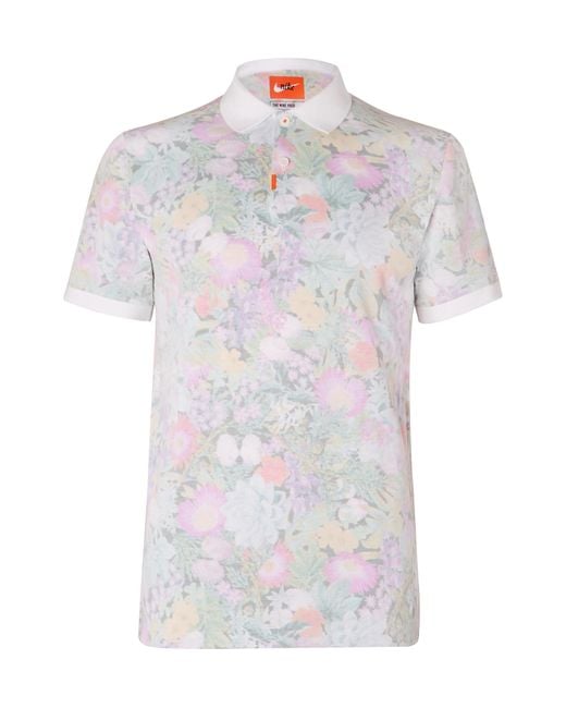 Nike Floral-print Dri-fit Cotton-blend Piqué Golf Polo Shirt in Pink for  Men | Lyst