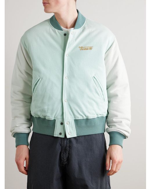 Visvim Blue Varsity Era Embroidered Padded Cotton Down Jacket for men