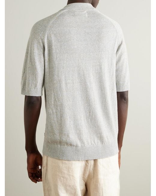 NN07 White Cale 6565 Linen Polo Shirt for men