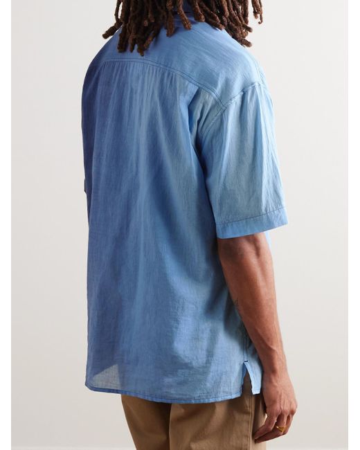 YMC Blue Mitchum Ombré Cotton-voile Shirt for men