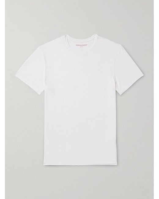 Derek Rose White Basel Stretch-Micro Modal Jersey T-Shirt for men